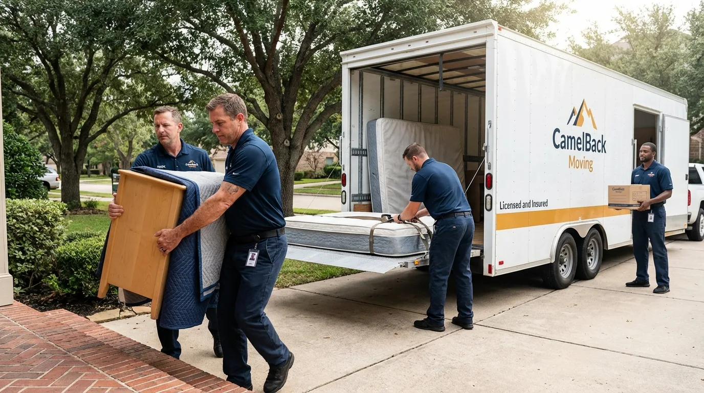 Crew loading residential truck for cross-state move from High Bridge, NJ